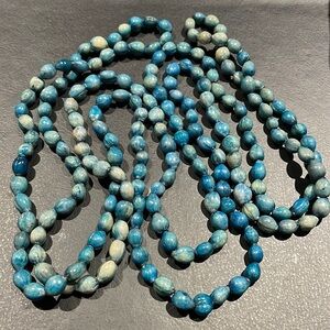 Blue boho long necklace